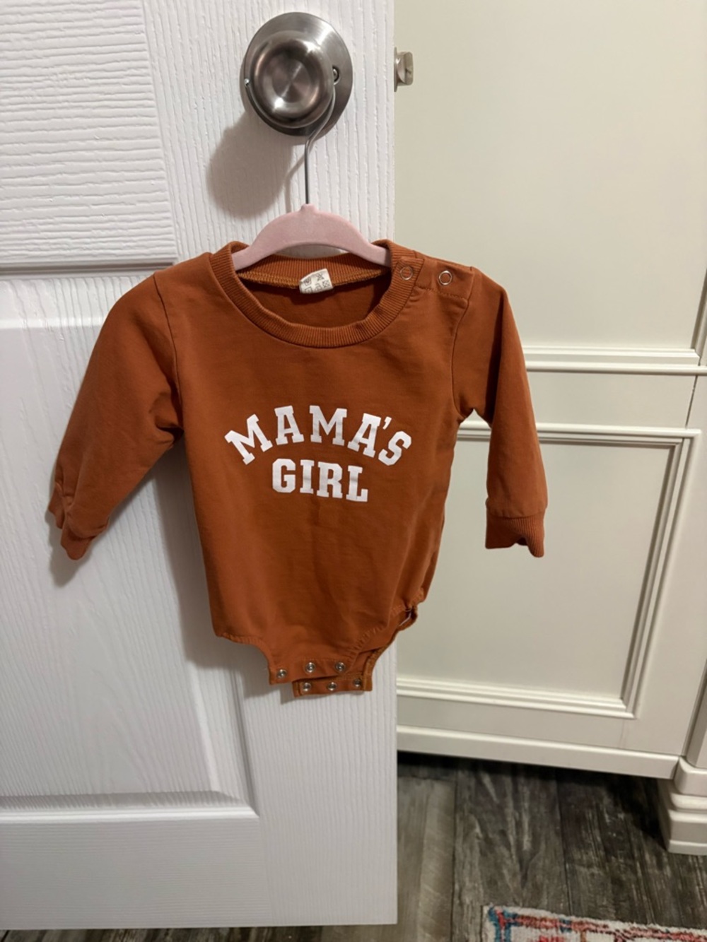 Mama's Girl Long-Sleeve One-Piece Bodysuit - Rust